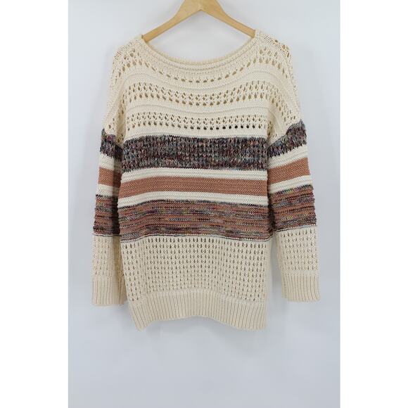 Ces Femme Knit Stripe Oversized Sweater womens Small boho chic fairy cottagecore - Picture 4 of 5